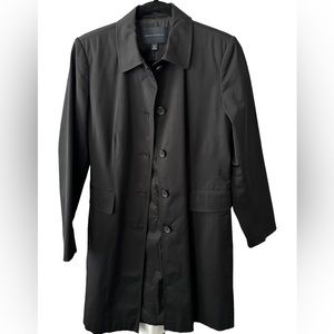 Banana Republic Women’s Mid-Length Stretch Overcoat Black Modern Classic Size M